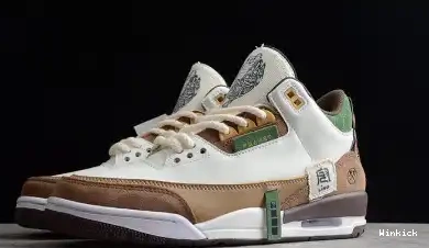 Dark White Brown Jordan Retro 3 Green Air SE Shoes 398614-500 0426